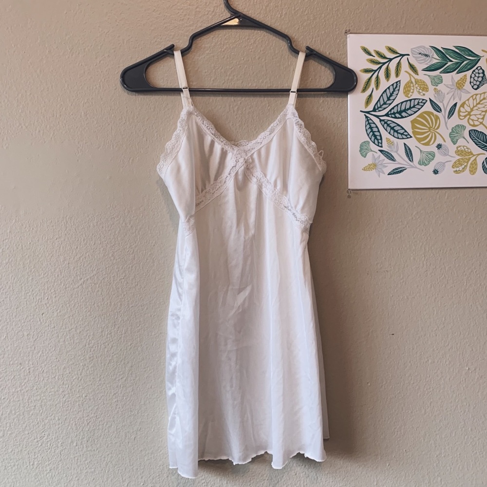 White Lace Slip Dress